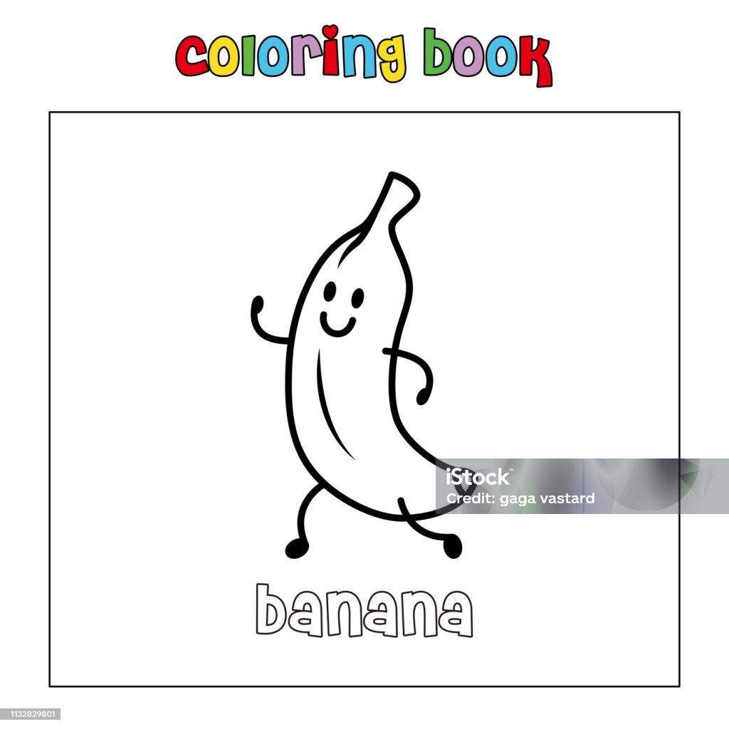 Vetores de Banana Fruta Colorir Página Livro Ilustração Outline Vector  Download e mais imagens de Banana - iStock