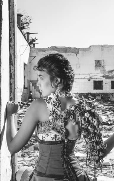istock Beautiful post apocalyptic girl 1132830099