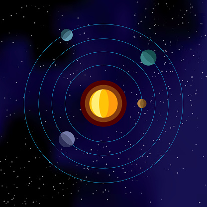 An outer space icon. The background is a gradient mesh that can easily be removed if needed.
