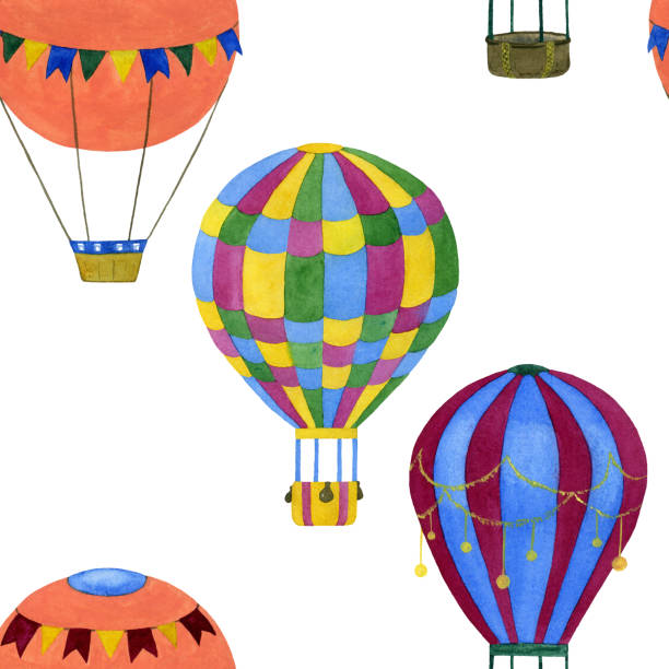 istock Pattern of colorful balloons. Seamless illustration on white background. 1132832775