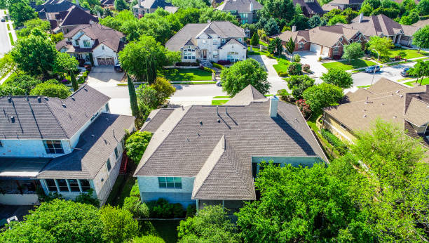 istock Looking down above large Suburb houses 1132833126