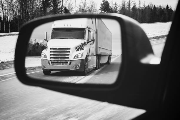 Semi Truck in Mirror