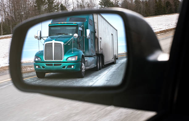 istock Semi Truck in Mirror 1132835599