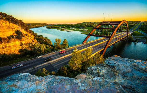 istock Austin Texas landmark the Pennybacker Bridge at sunset 1132835775
