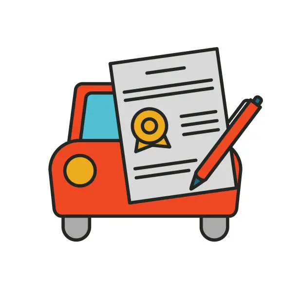Vector illustration of Vehicle Contract - Rideshare Icon