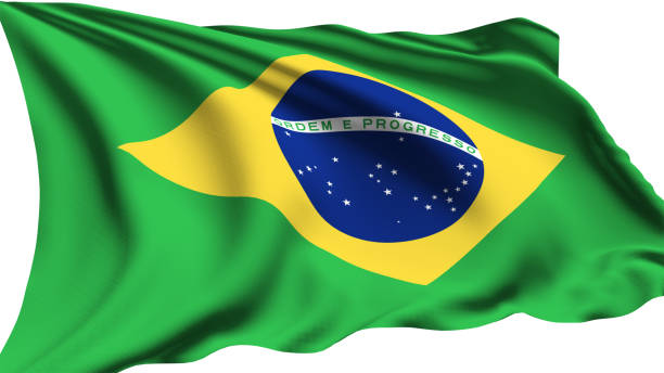 istock Brazilian flag with fabric structure in the wind 1132839039