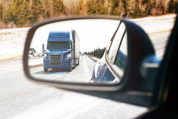 istock Semi Truck in Mirror 1132841031
