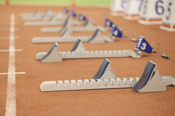 istock Indoor track and field hall 1132846610