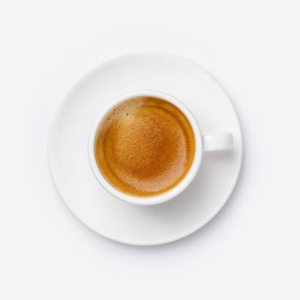istock Cup of coffee on white background, flat lay 1132848726