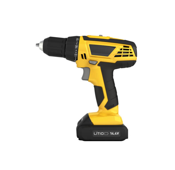istock Cordless screwdriver with a drill isolated on white background 3d without shadow 1132850406