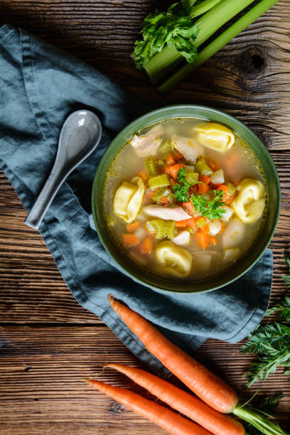 istock Traditional chicken tortellini soup 1132856623