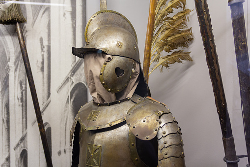 Kiev, Ukraine - May 19, 2018: Winged hussar armor is the heavy cavalry of the Polish army at the National Museum of History of Ukraine