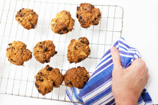 istock Hot Chocolate Chip Cookies on Cooling Rack 1132867180