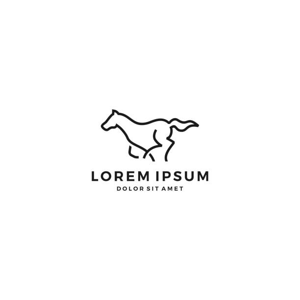 laufpferd-vektor - pferd stock-grafiken, -clipart, -cartoons und -symbole