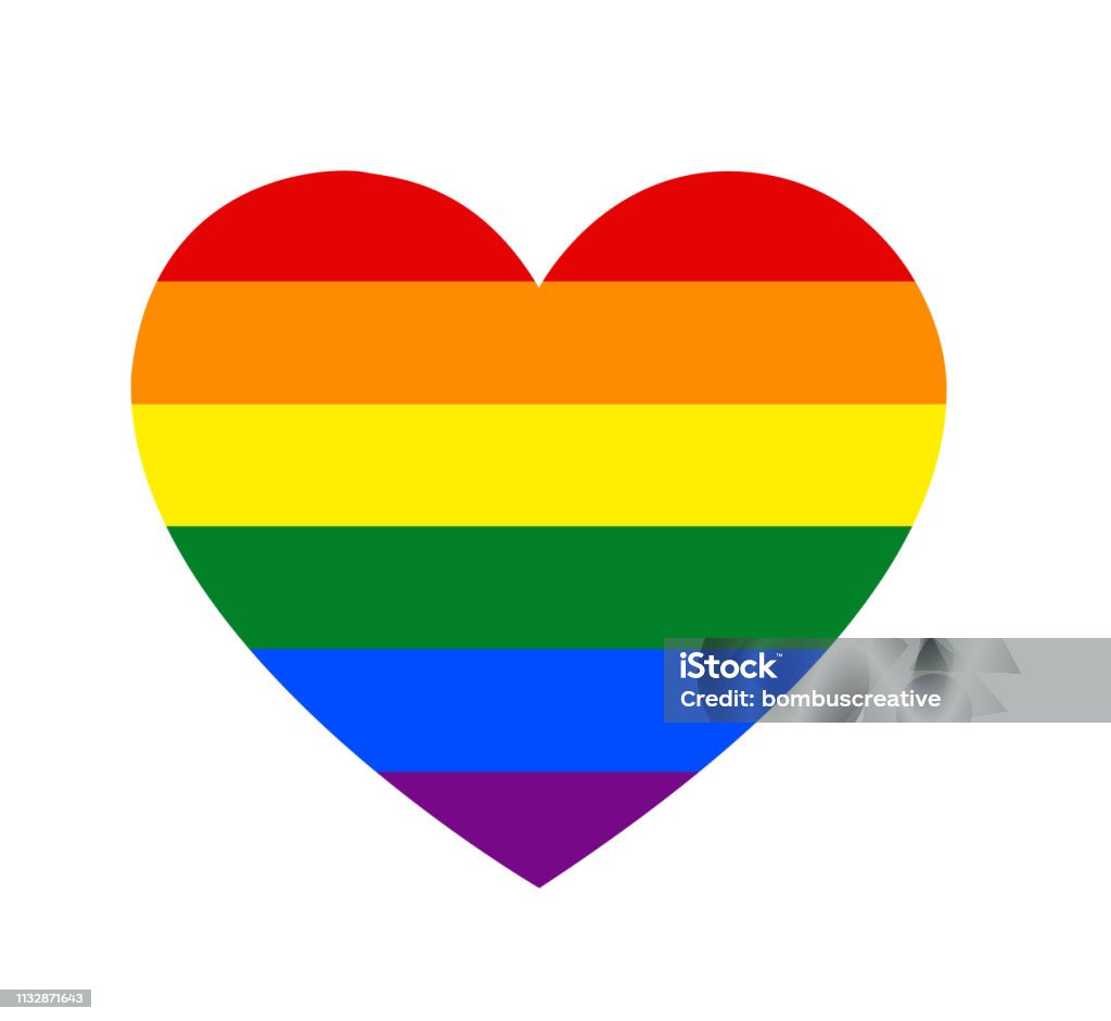 Arco iris heartshape - arte vectorial de Símbolo en forma de corazón libre de derechos
