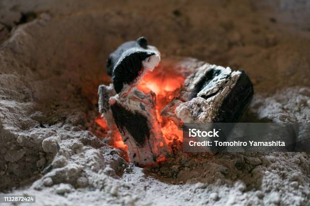 A Small Charcoal Fire Stock Photo - Download Image Now - Ash, Fire - Natural Phenomenon, Abstract