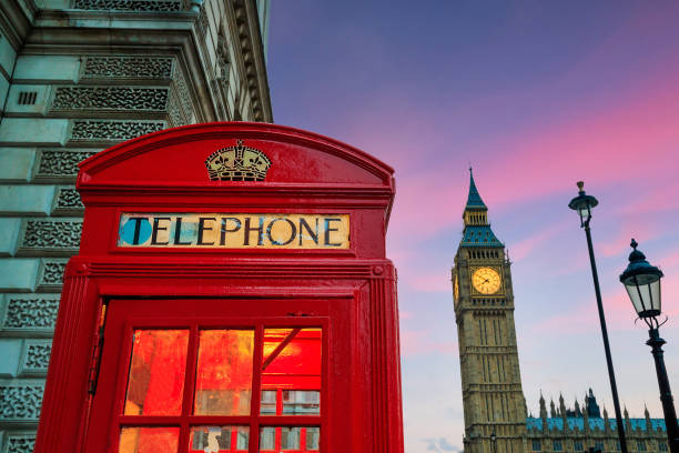 istock Red phone booth and Big Ben 1132874512