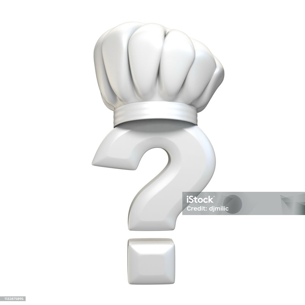Question Mark Cooking Question Mark With Cooking Hat 3d Stock Photo - Download Image Now ...