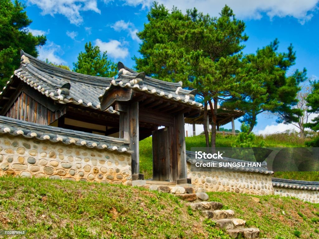 Traditional Korean house, Hanok Outdoor shooting Antique Stock Photo
