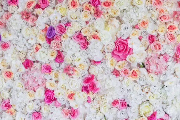 Photo of Flower texture background for wedding scene