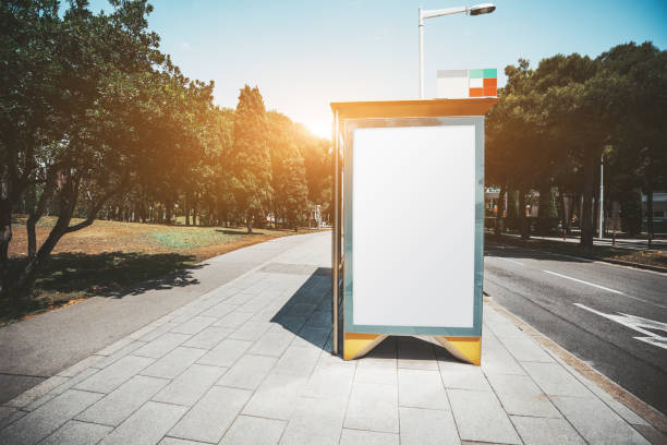istock Poster mock-up outside the bus stop 1132882638