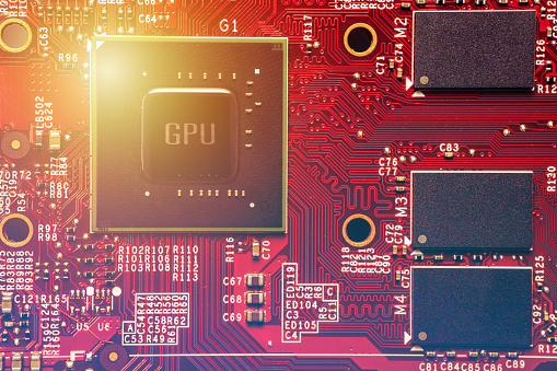 Computer Gpu Chip Graphic Processing Unit Chip Set On Computer Vga Card Stock Photo ...