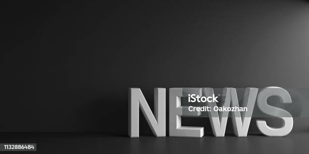 White Word News Stock Photo - Download Image Now - Newspaper, The Media, News Event