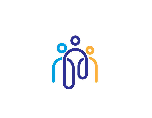 Creative Three People  icon Family, Hand, Human abstract icons stock illustrations