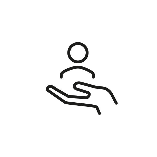 HR line icon HR line icon. HR management, human resources, headhunting. Management concept. Vector illustration can be used for topics like business, recruitment, employment service clipart stock illustrations