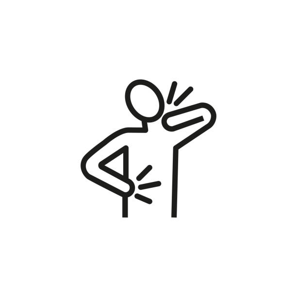 Pain In Back Line Icon Stock Illustration - Download Image Now - Icon, Pain,  Muscle - iStock