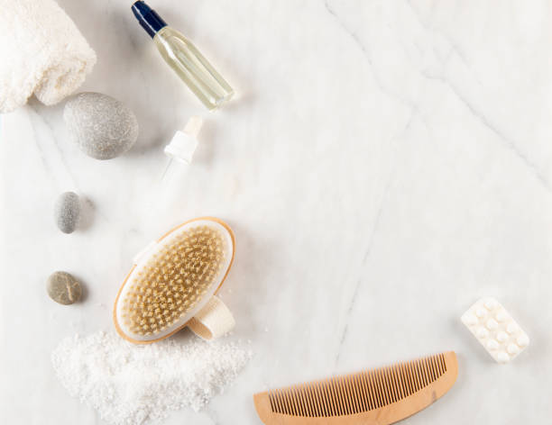 istock Spa and bathroom equipments on the marble 1132904881