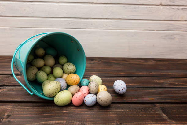 Colorful set of Easter eggs on a background