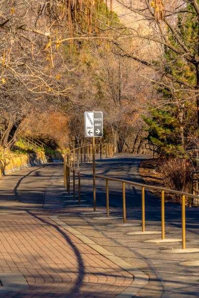 istock Pedestrians Only and Bikes Only sign in Provo Utah 1132906870