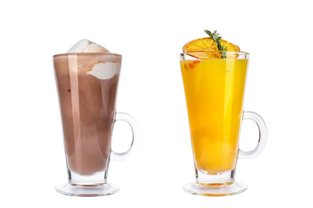 istock Various refreshing cocktails in glass mugs on white background. 1132907180