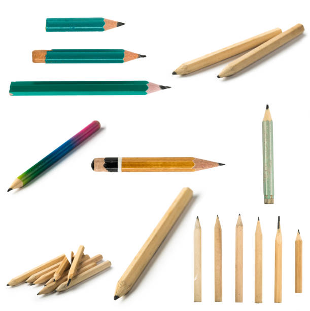 istock Set of Short Pencils on Isolated White Background 1132908325
