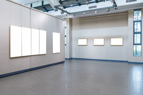 istock blank picture frames with clipping path on exhibition wall 1132912534