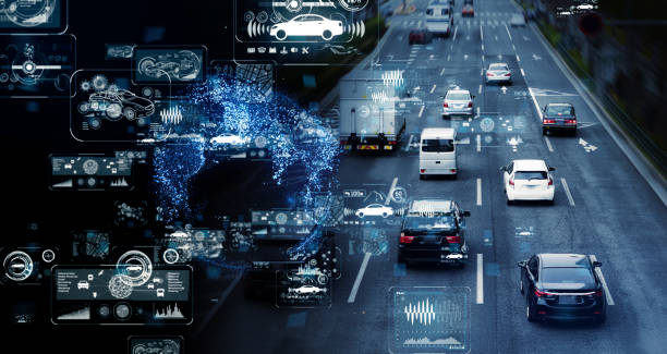 istock Communication network of transportation. GUI (Graphical User Interface). HUD (Head up Display). 1132912584