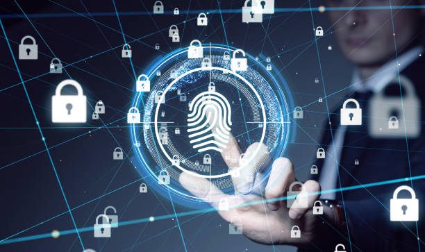 Biometrics concept. Cyber security. Encryption. Biometrics concept. Cyber security. Encryption. fingerprint scanner photos stock pictures, royalty-free photos & images