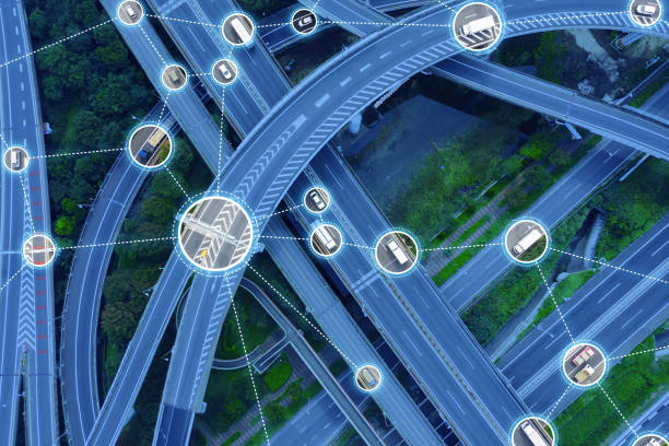 istock Communication network of transportation concept. Traffic control system. 1132912691