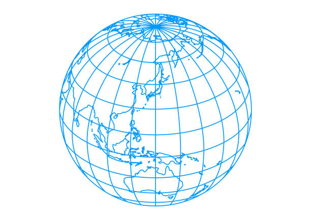 青い球形の地球 - 地球点のイラスト素材／クリップアート素材／マンガ素材／アイコン素材