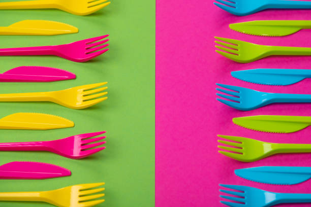 istock Many color plastic cutlers on a bright background 1132917752