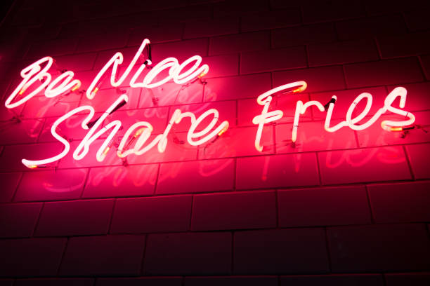 istock Red neon sign in the cafe on black background. 1132918889