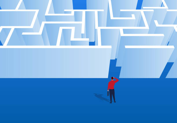 istock Businessman observing at the maze entrance 1132920483