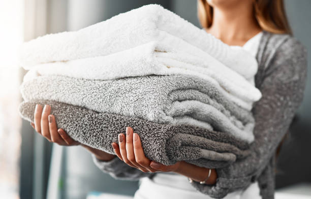 istock Fresh towels, ready to be packed 1132923695
