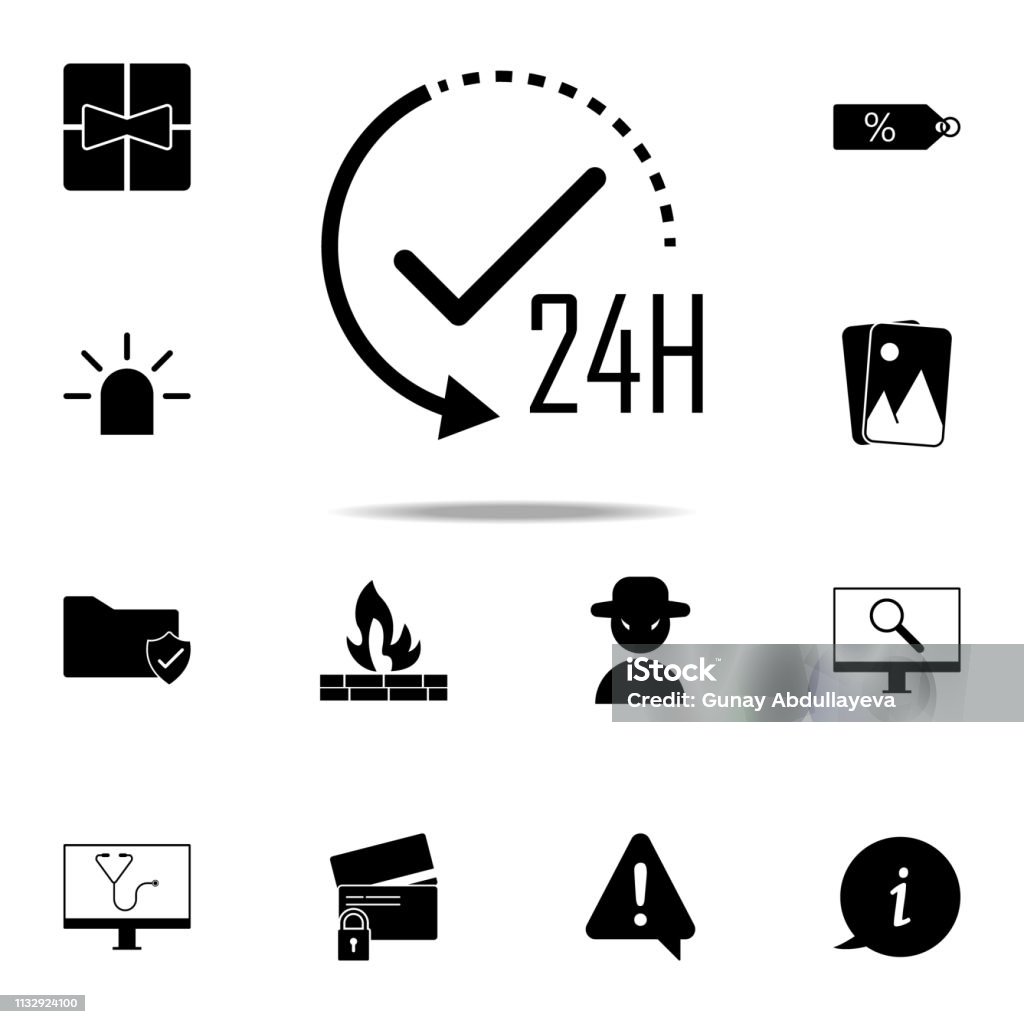 icône de travail de 24 heures. icônes Web ensemble universel pour le Web et le mobile - clipart vectoriel de Affaires libre de droits