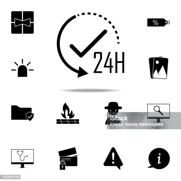 Icône De Travail De 24 Heures Icônes Web Ensemble Universel Pour Le Web Et Le Mobile Vecteurs libres de droits et plus d'images vectorielles de Affaires