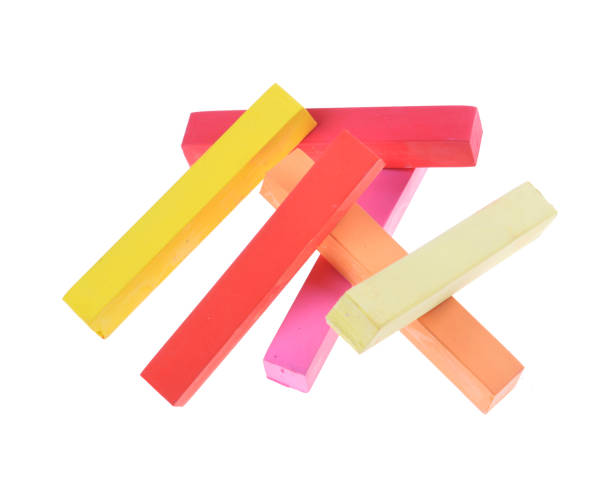 istock Colorful chalk pastels arranged on a isolated white background 1132927070