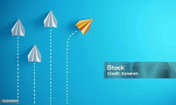 Leadership Concept With Paper Airplanes Stock Photo - Download Image Now - Change, Concepts, Business