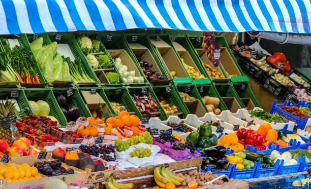 istock fresh fruit and vegetables on market Viktualienmarkt in Munich 1132930612