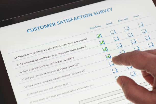 istock Online Customer Satisfaction Survey on Digital Tablet in Office 1132935642